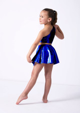 Brassière asymétrique métallique fille Alegra Scarlett Bleu Royal Front [Bleue]