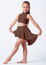 BrassiÃ¨re courte brillante dos nageur fille Alegra Electra Marron Front [Marron]
