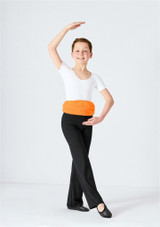 Ceinture large brillante enfant Alegra Fluorescente Orange Front [Orange]