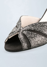 Chaussure de danse en brocart Werner Kern Delphine â€“ 6cm Noir Argent Front 3 [Noir]