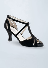 Chaussure de danse en satin Werner Kern Francis â€“ 6.5cm Noir Front [Noir]