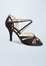 Chaussures de danse en daim Werner Kern Sienna â€“ 7 cm Noir Front [Noir]