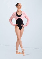 Top dâ€™Ã©chauffement en maille torsadÃ©e Bloch Madison Candy Pink Front [Rose]