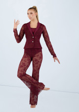 Weissman Floral Lace Blazer Black Cherry [Noir]
