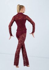 Weissman Floral Lace Blazer Black Cherry [Noir]