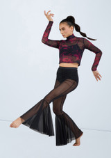 Weissman Printed Mesh Long Sleeve Top Florale [A motifs]
