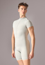 Biketard Ã  manches courtes et zip homme Move Dance Mateo gris tourterelle Front 3 [Gris]
