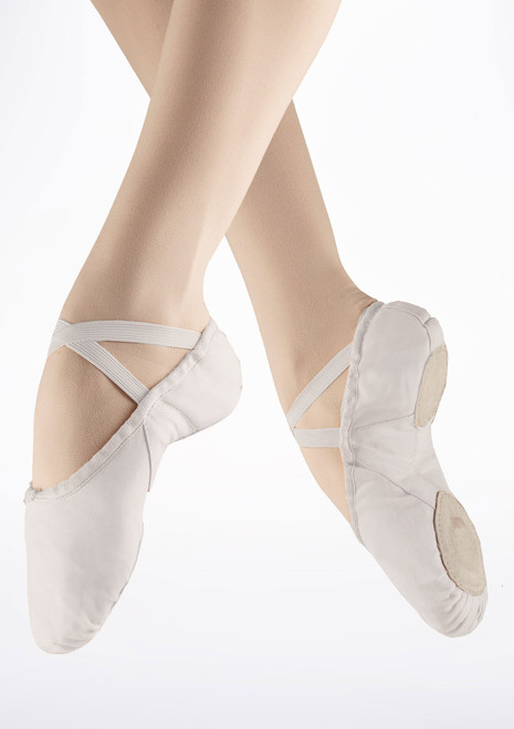 Freed Men's Canvas Split Sole Ballet Shoe - White White [White]