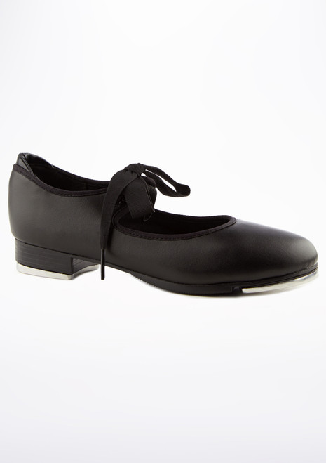Chaussures de claquette Capezio Junior Shuffle Noir Avant [Noir]