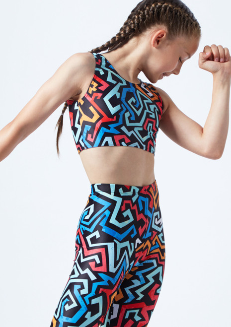 Alegra Girls Patterned Betty Dance Crop Top colour swatch. [Patterned]