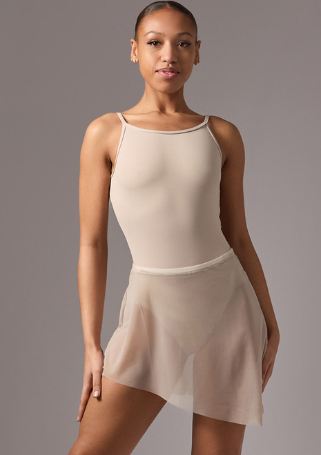 Mini jupe asymétrique Riley Move Dance Latte Front [Marron]