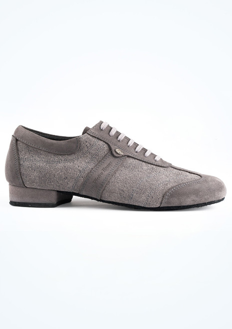 Chaussures de danse homme en daim et tissu jean gris PortDance Pietro Street