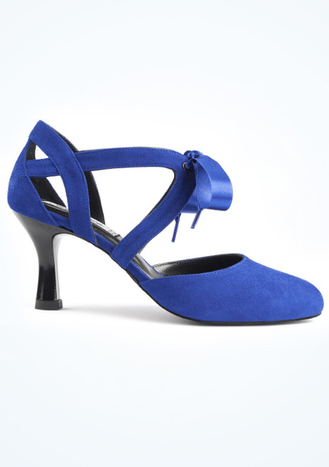 Chaussure de danse à noeud PortDance 125 - 2,5cm (1.2") Bleue Side [Bleue]