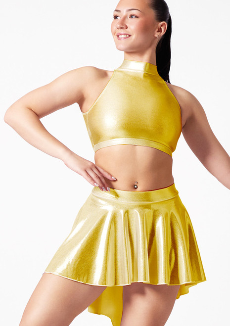 BrassiÃ¨re courte metallic dos nageur Alegra Electra Or Front [Or]