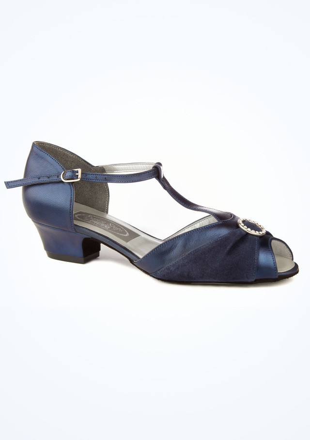 Chaussures danse de salon en daim Dancesteps Garnet - 3,8cm - bleu Bleue Principal [Bleue]