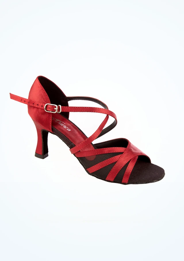Chaussures danse de salon satin So Danca - 6,35cm Rouge Avant [Rouge]