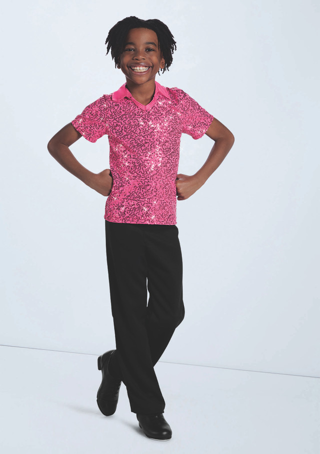 Weissman Sequin Collar Shirt Rose chewing-gum 7571 [Rose]