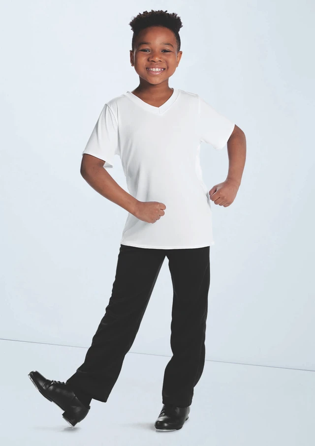Weissman Boys V-Neck Shirt Blanc 9048 [Blanc]