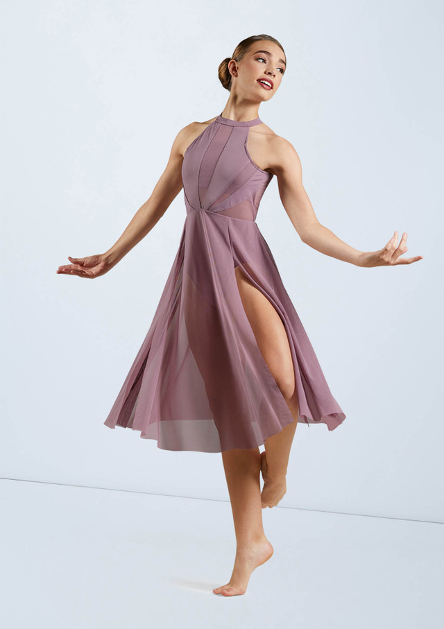 Weissman High Neck Halter Dress Amethyste [Violet]