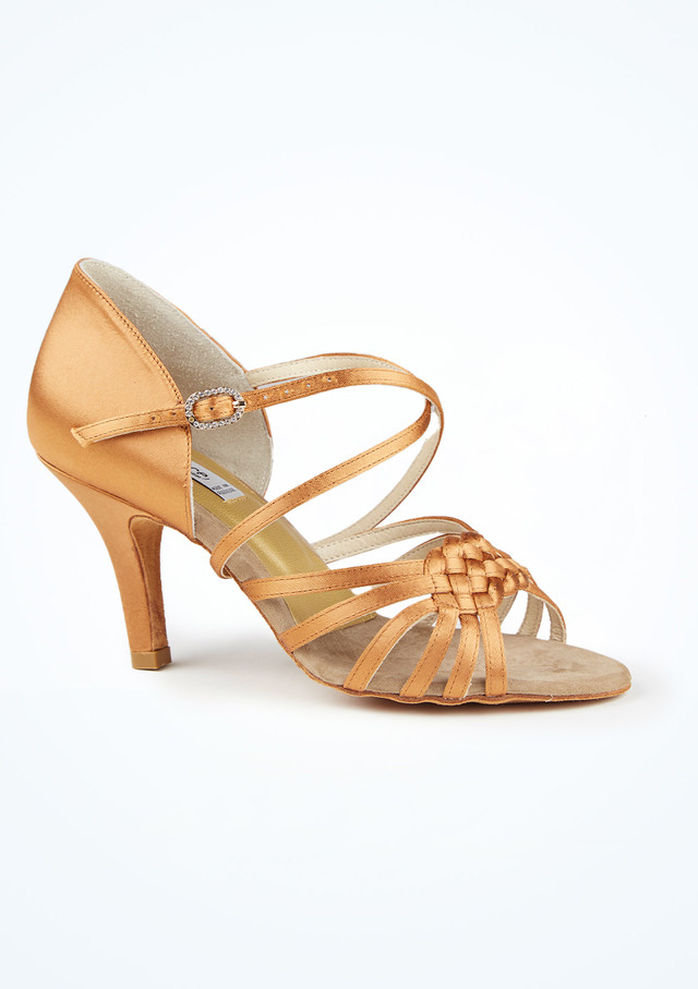 Chaussures de salon en satin brun PortDance Pro 001 - 5cm (2.5") [Marron]