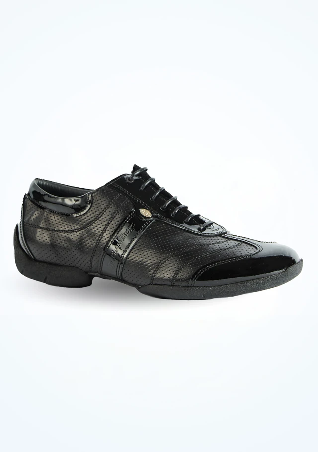 Chaussures de danse homme vernis PortDance Pietro Street Noir Front [Noir]