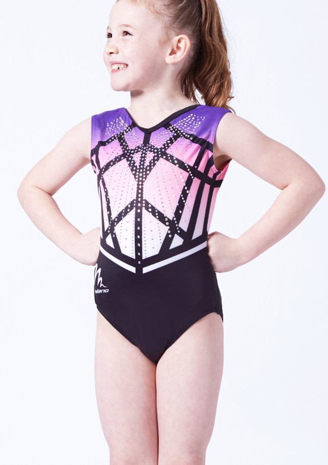 Justaucorps de gymnastique à manches débardeur Milano Antheia - Rose