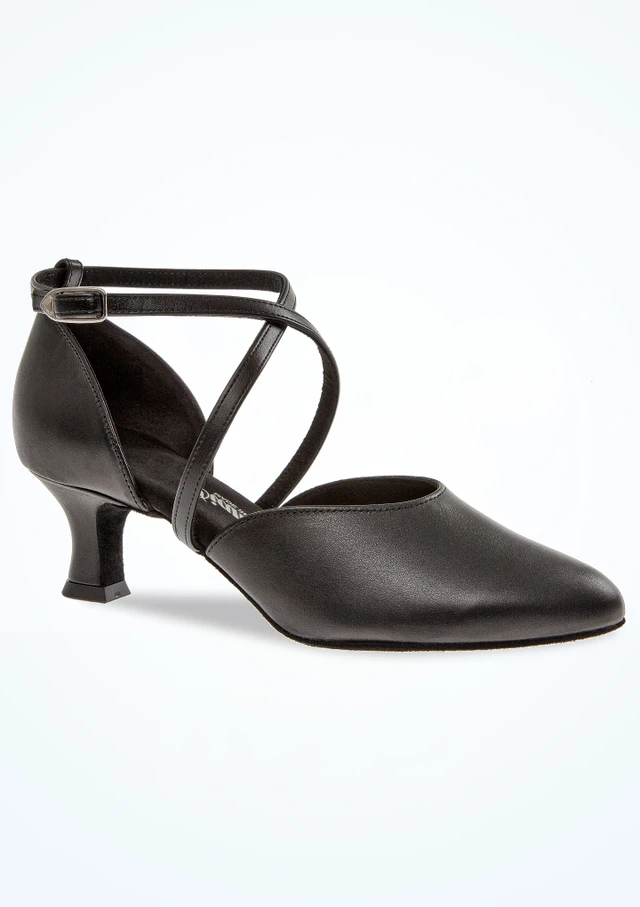 Chaussures de danse en cuir noir Diamant Margaret - 5cm [Noir]