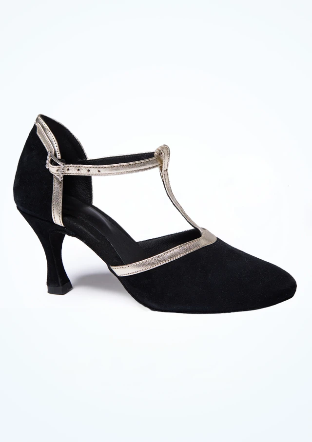Chaussures de danse à bride en T Move Dance Juana - Talon 4.5cm Noir Side [Noir]