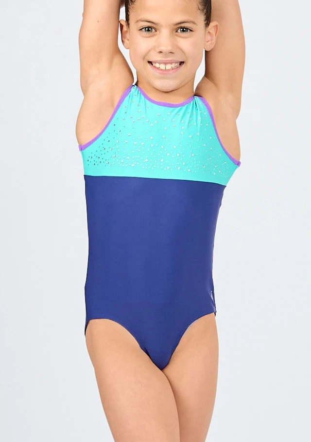 Justaucorps de gymnastique Move Dance Topaz Bleu Marine Front [Bleue]