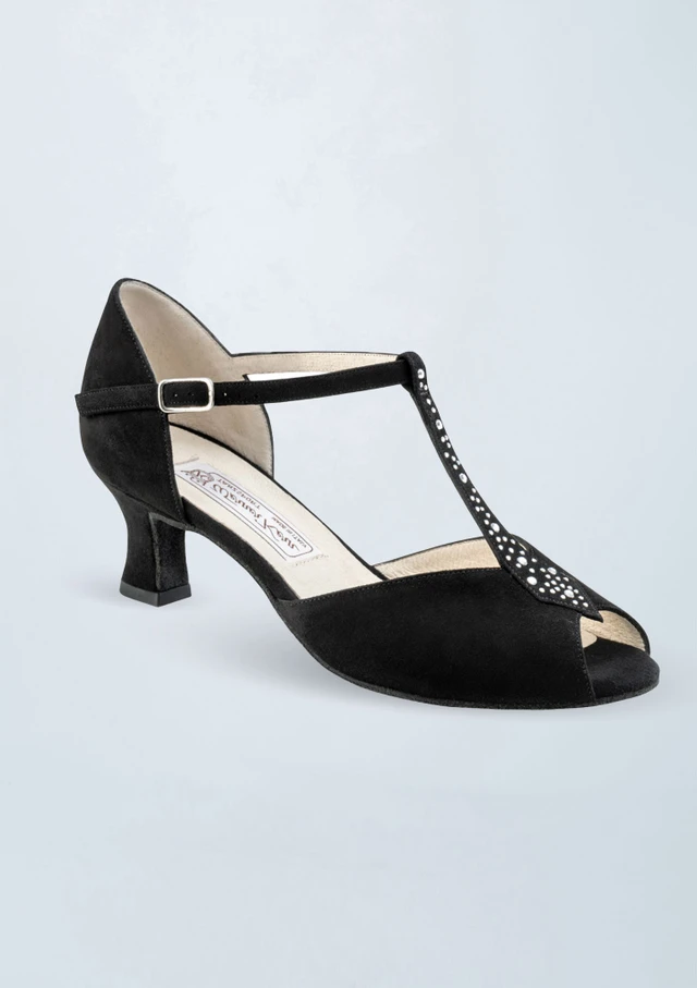 Chaussure de danse en suÃ¨de Werner Kern Claudia â€“ 5.50cm Noir Front [Noir]