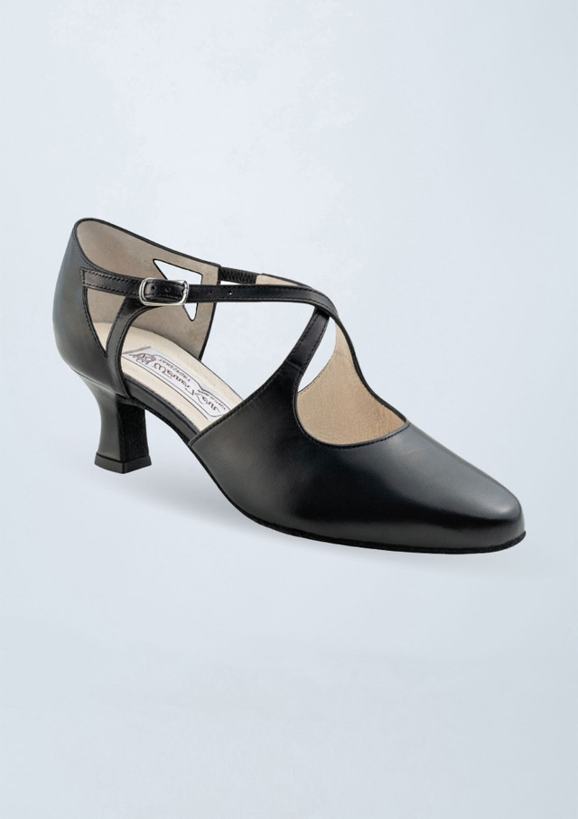 Chaussure de danse en cuir Werner Kern Ines â€“ 5.50cm Noir Front [Noir]