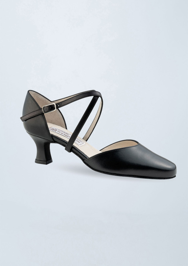 Chaussure de danse en cuir Werner Kern Patty â€“ 5,5â€¯cm Noir Front [Noir]