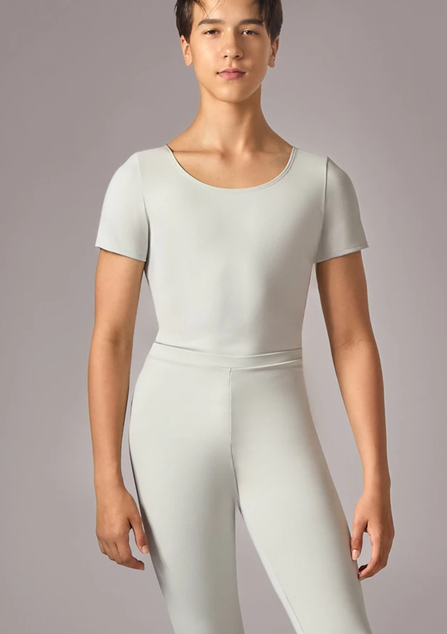 Justaucorps Ã  manches courtes homme Move Dance Otis gris tourterelle Front [Gris]
