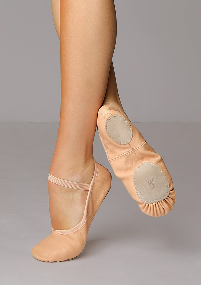 Chaussons de danse classique en cuir bi-semelle Move Dance Rose Front [Rose]