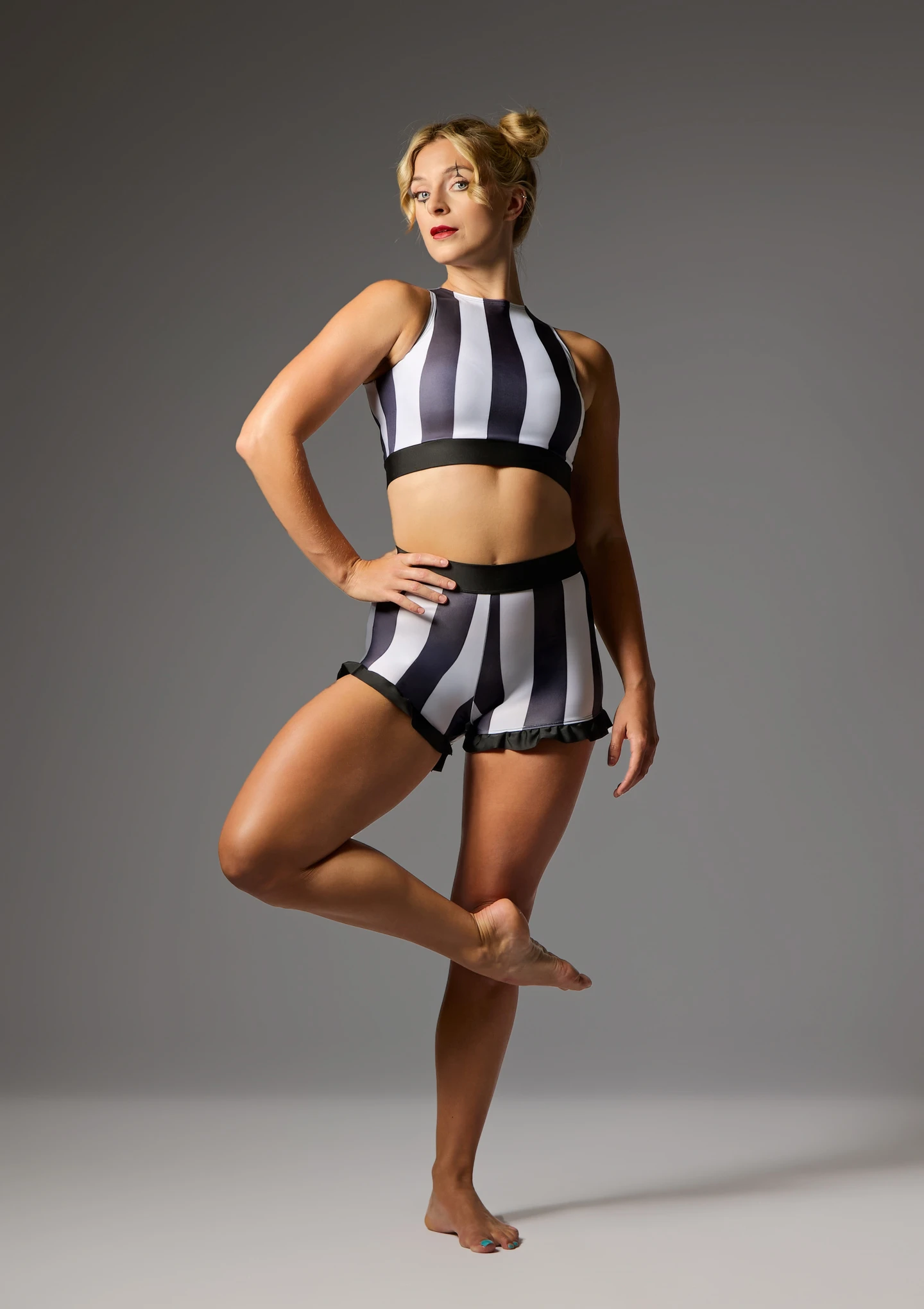 Top de danse Rayures Jolista Jester Noir-Blanc 187 [Noir]
