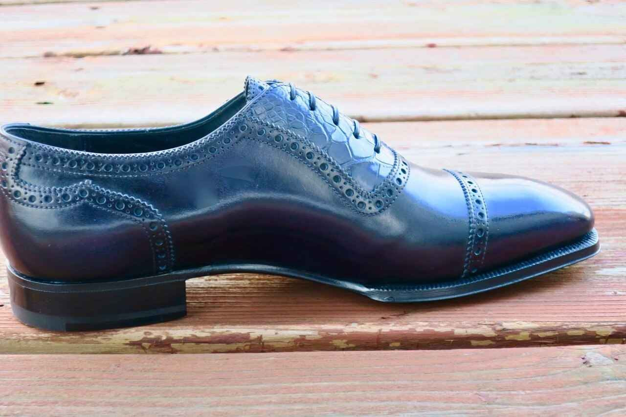 Brand New Maison Koly X Enzo Bonafe - Croxford Presidential- Deep Blue  Museum and Crocodile