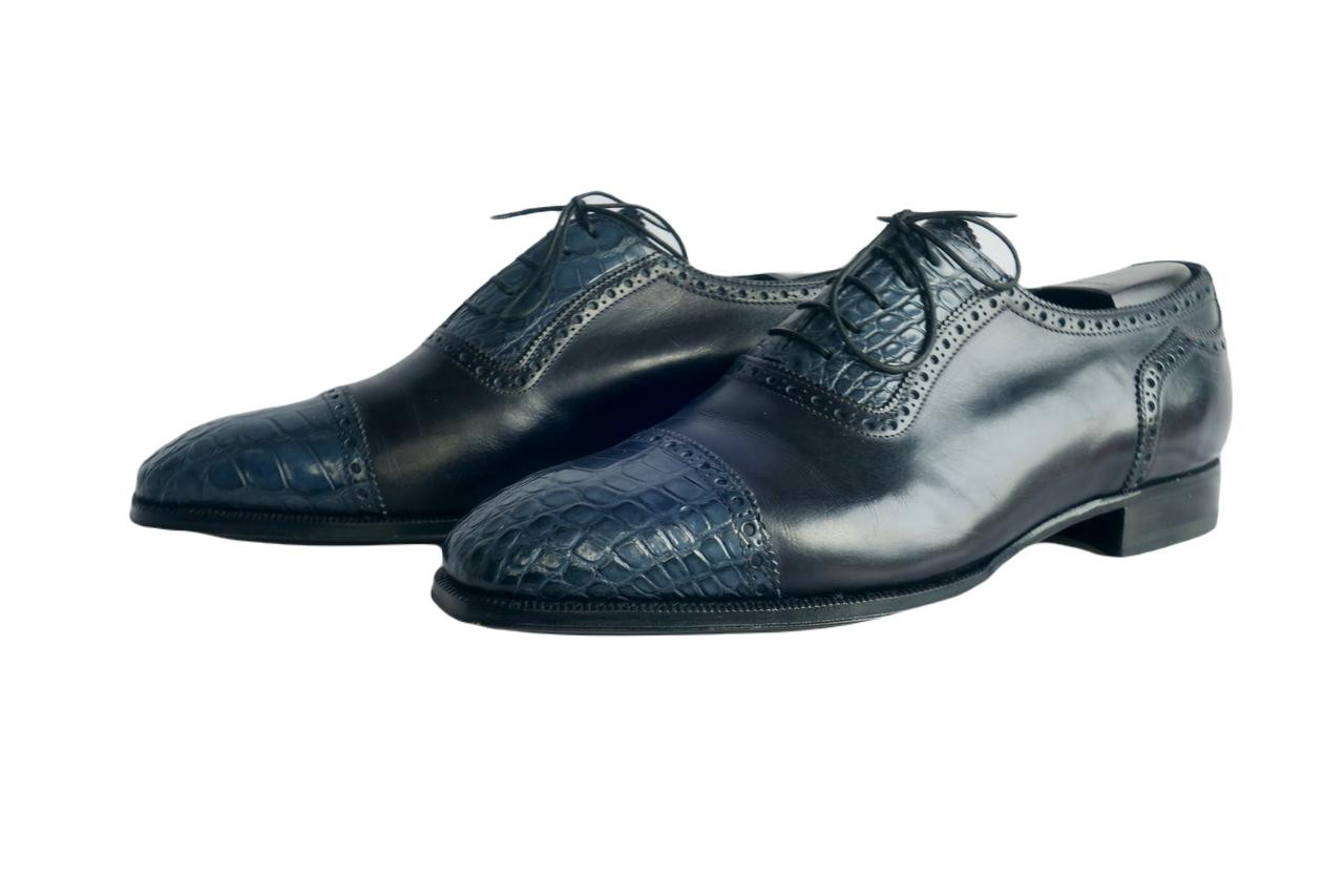 Brand New Maison Koly X Enzo Bonafe - Croxford - Deep Blue Museum and  Crocodile Leather (PRE-ORDER)