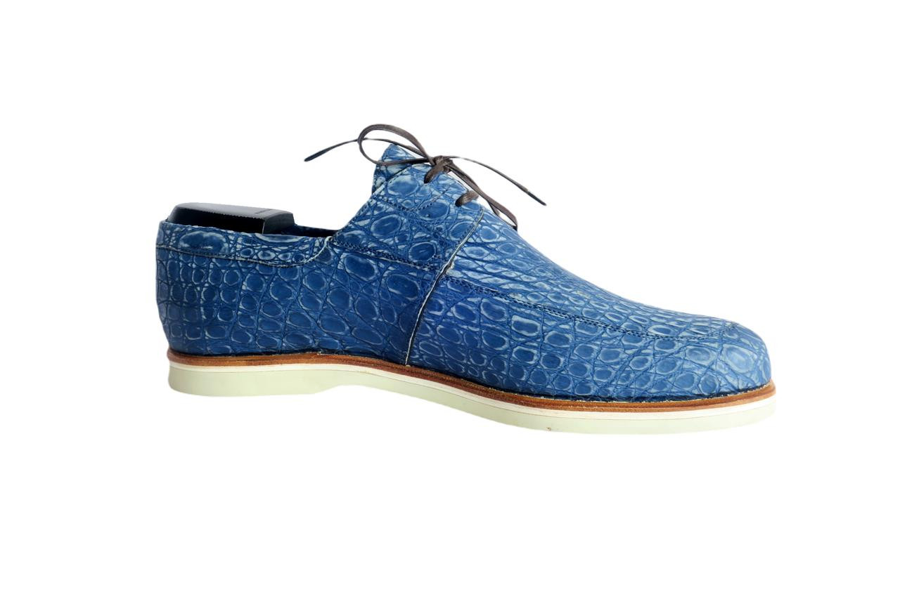 Brand New Maison Koly X Enzo Bonafe - Croxford Presidential- Deep Blue  Museum and Crocodile