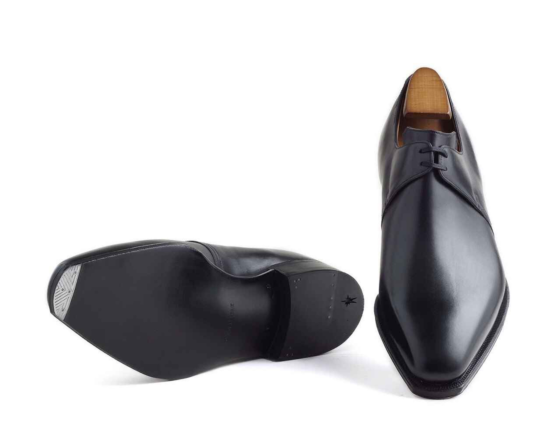 Brand New Corthay Arca Derby Black Calf Leather New thestylerush.com