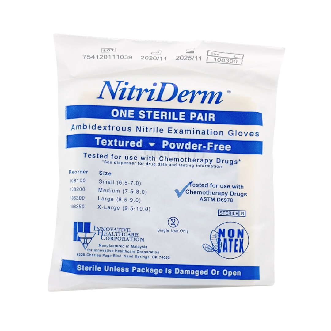 [LARGE] NitriDerm Sterile Nitrile Gloves, NonLatex 50 Pairs