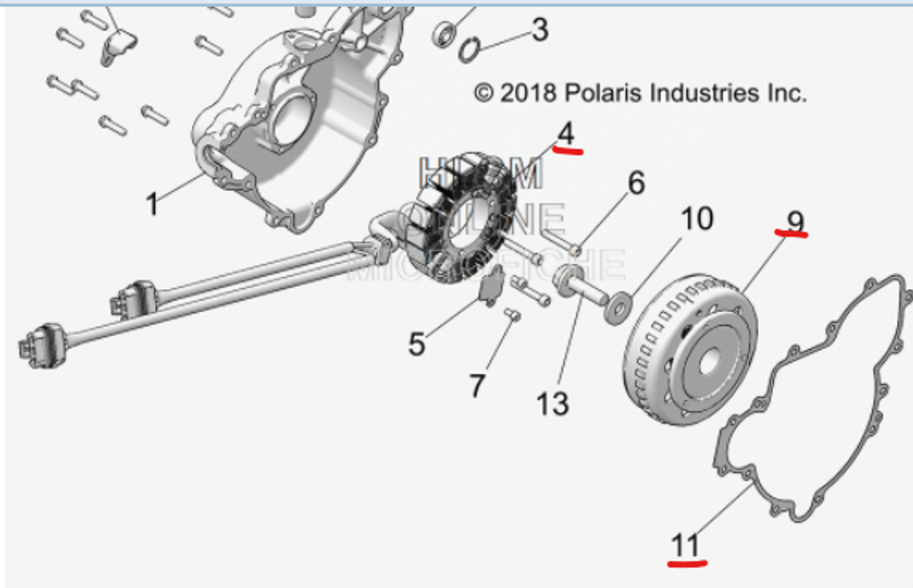 Polaris RZR 1000xp/Turbo/TurboS non Dynamix High Out Put 900Watt Stator kit