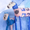 Monkeybiz Large Hand Beaded Zebra - Blue and Pink - bluebellgray