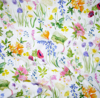 Fabrics - Floral & Abstract Hand Painted Designs - Bluebellgray