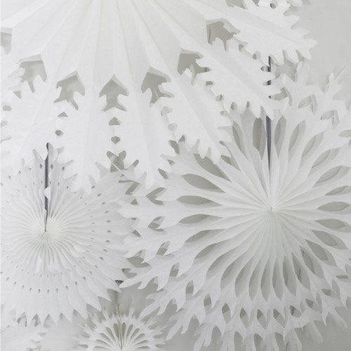 Small White Snowflake Paper Decoration - 42cm