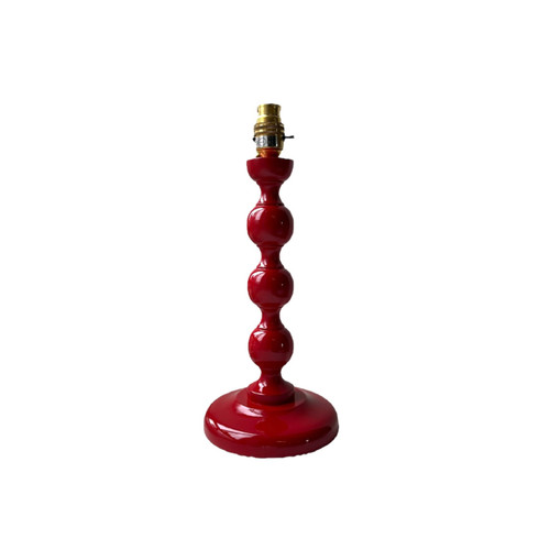 Small Painted Bobbin Lamp - Cherry Red