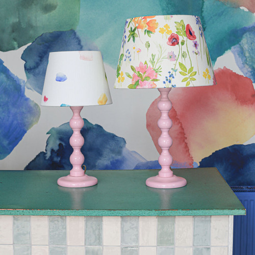 Small Painted Bobbin Lamp - Candy Pink - bluebellgray