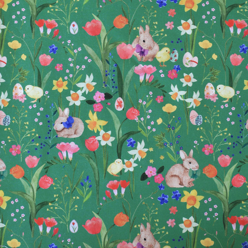 Easter Time - Green Craft Fabric - bluebellgray