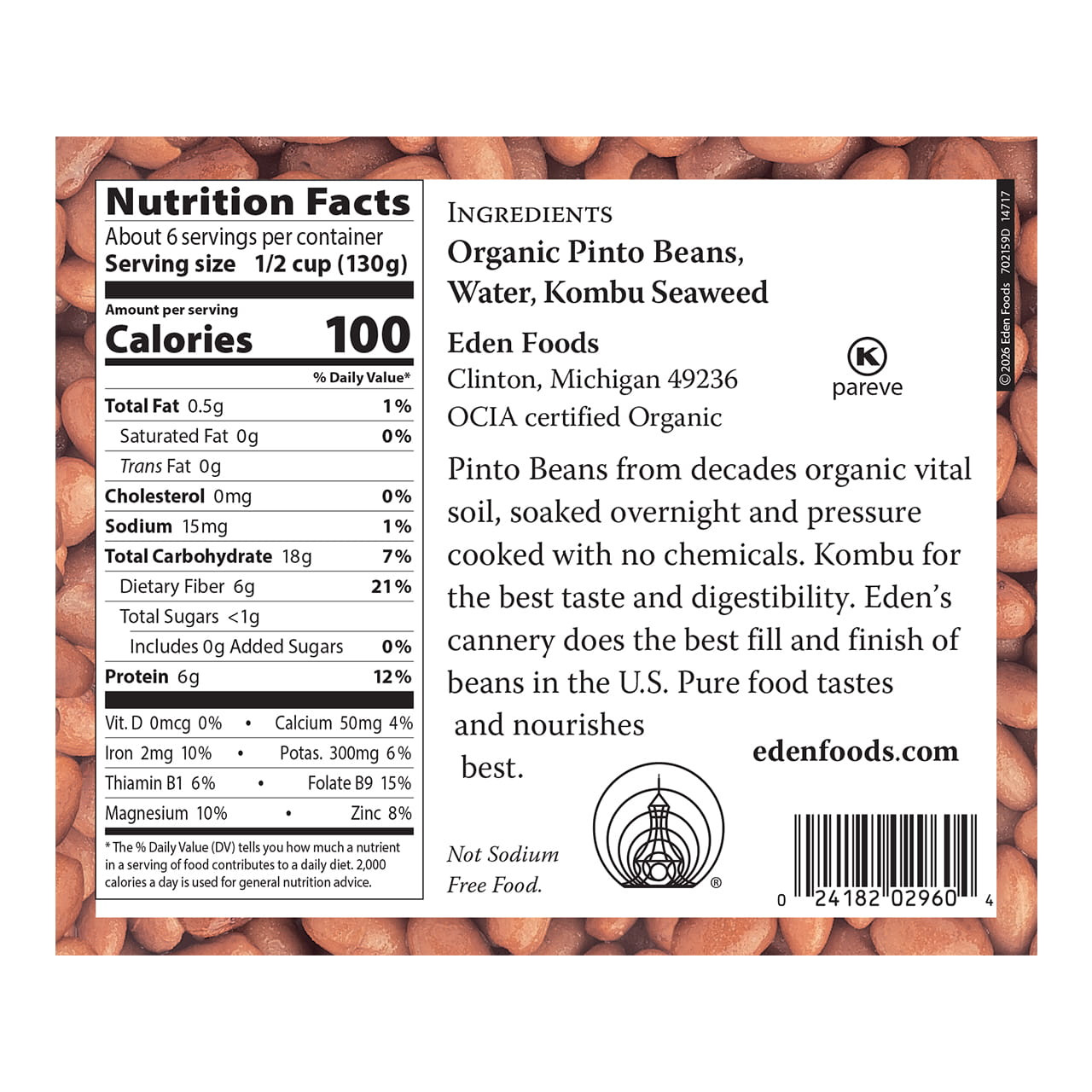 Pinto Beans organic, 29 oz