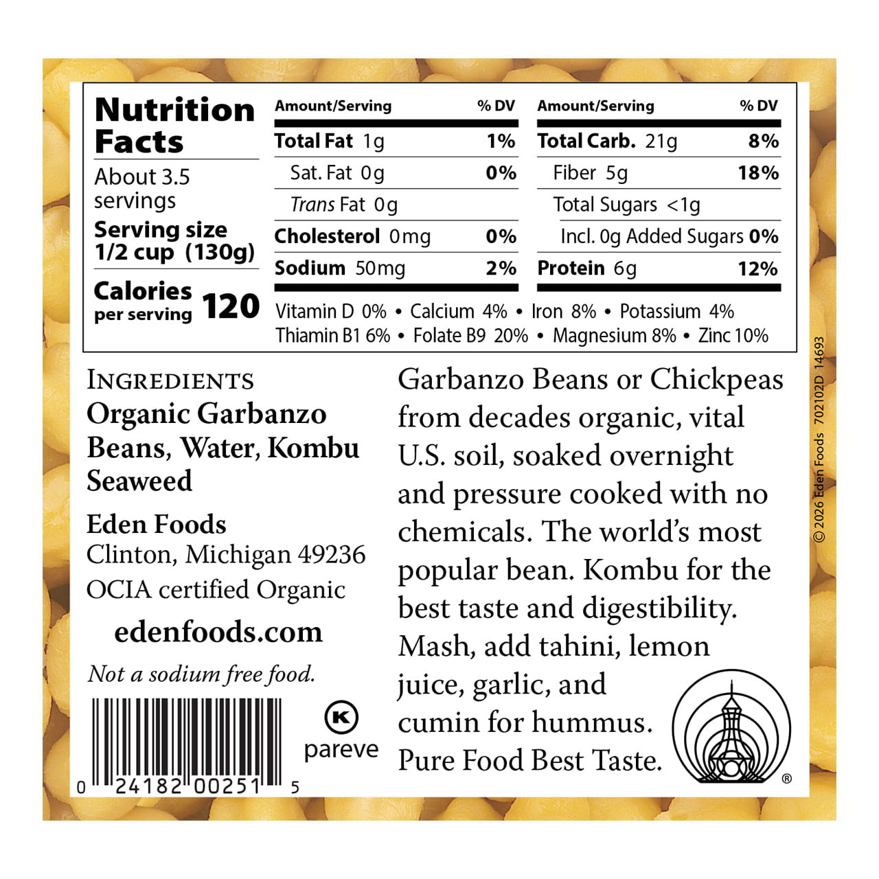 Garbanzo Beans (Chickpeas) organic, 15 oz