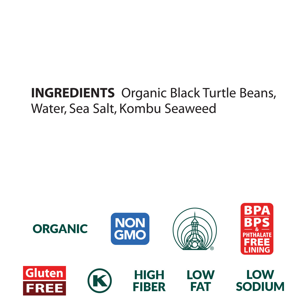 Black Beans organic, 108 oz